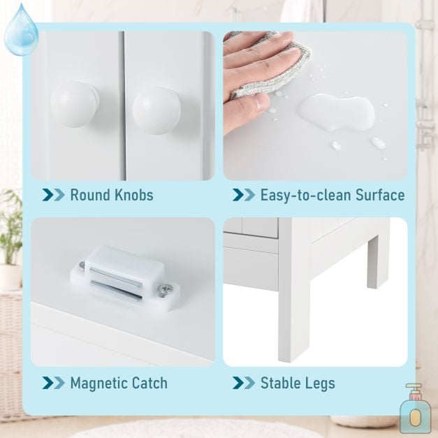 Double Door Bathroom Floor Cabinet with Shelf