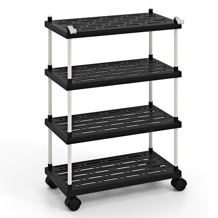 4 Tier Slim Storage Cart with Lockable Wheels