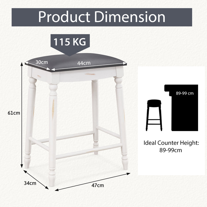 61/74 cm Upholstered Bar Stool Set of 2