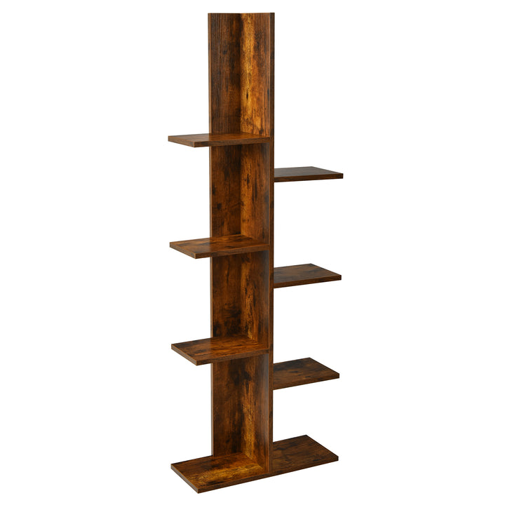 7 Tier Wooden Bookshelf with 8 Open Well Arranged Shelves