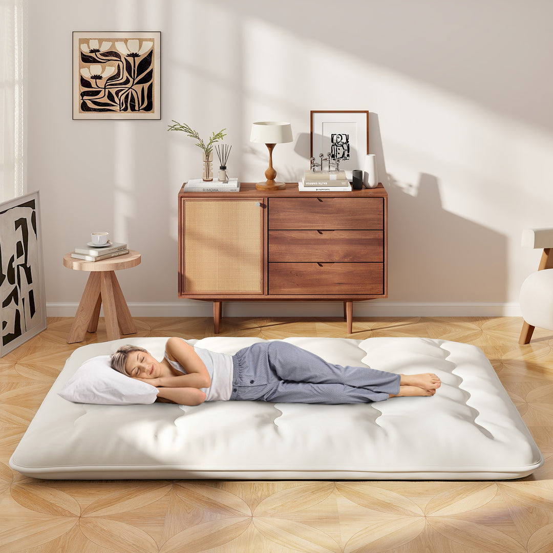 Japanese Floor Mattress with Washable Cover and Carry Bag - TidySpaces