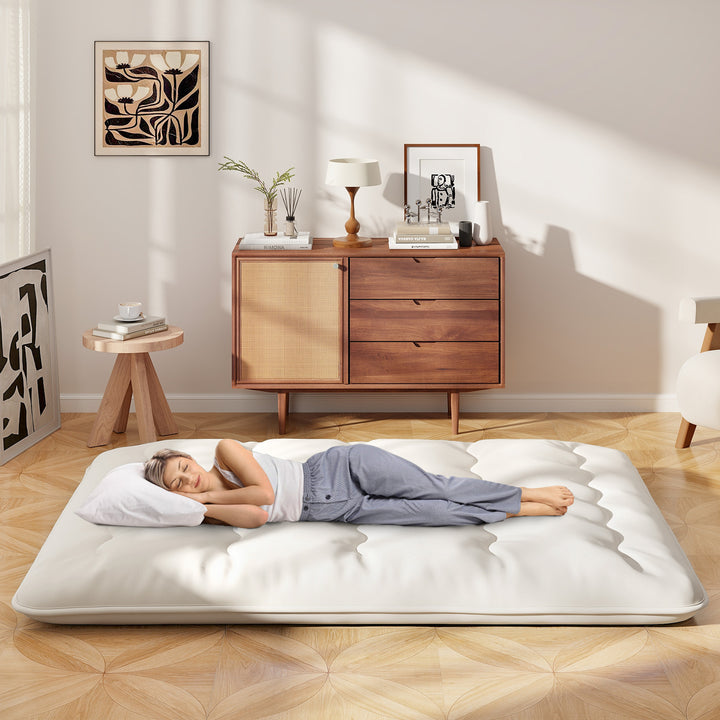 Japanese Floor Mattress with Washable Cover and Carry Bag - TidySpaces