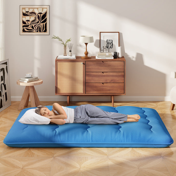 Japanese Floor Mattress with Washable Cover and Carry Bag - TidySpaces