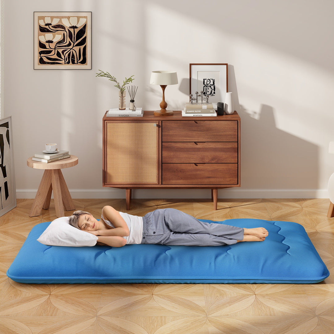 Japanese Floor Mattress with Washable Cover and Carry Bag - TidySpaces