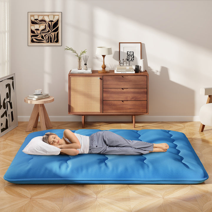Japanese Floor Mattress with Washable Cover and Carry Bag - TidySpaces