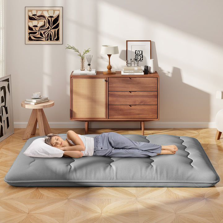 Japanese Floor Mattress with Washable Cover and Carry Bag - TidySpaces