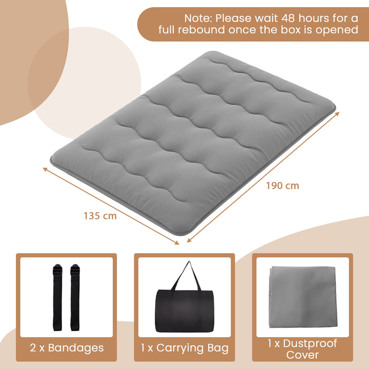 Japanese Floor Mattress with Washable Cover and Carry Bag - TidySpaces