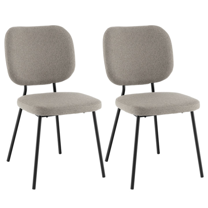 Modern Fabric Dining Chair Set of 2 with Linen Fabric