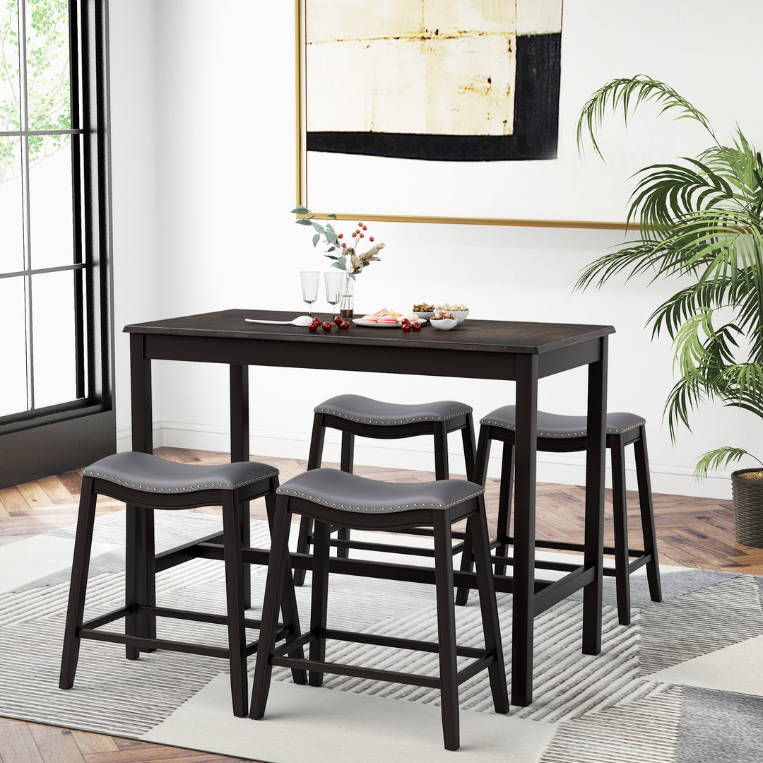 Kitchen Counter Height Table with 4 Stools for Small Spaces