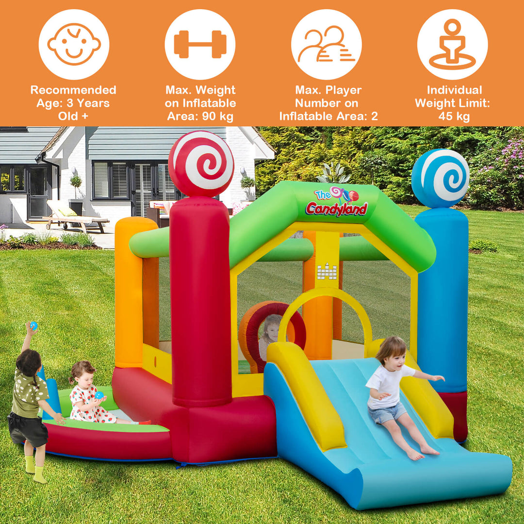 Inflatable Bounce Castle with Slide and 680W Blower