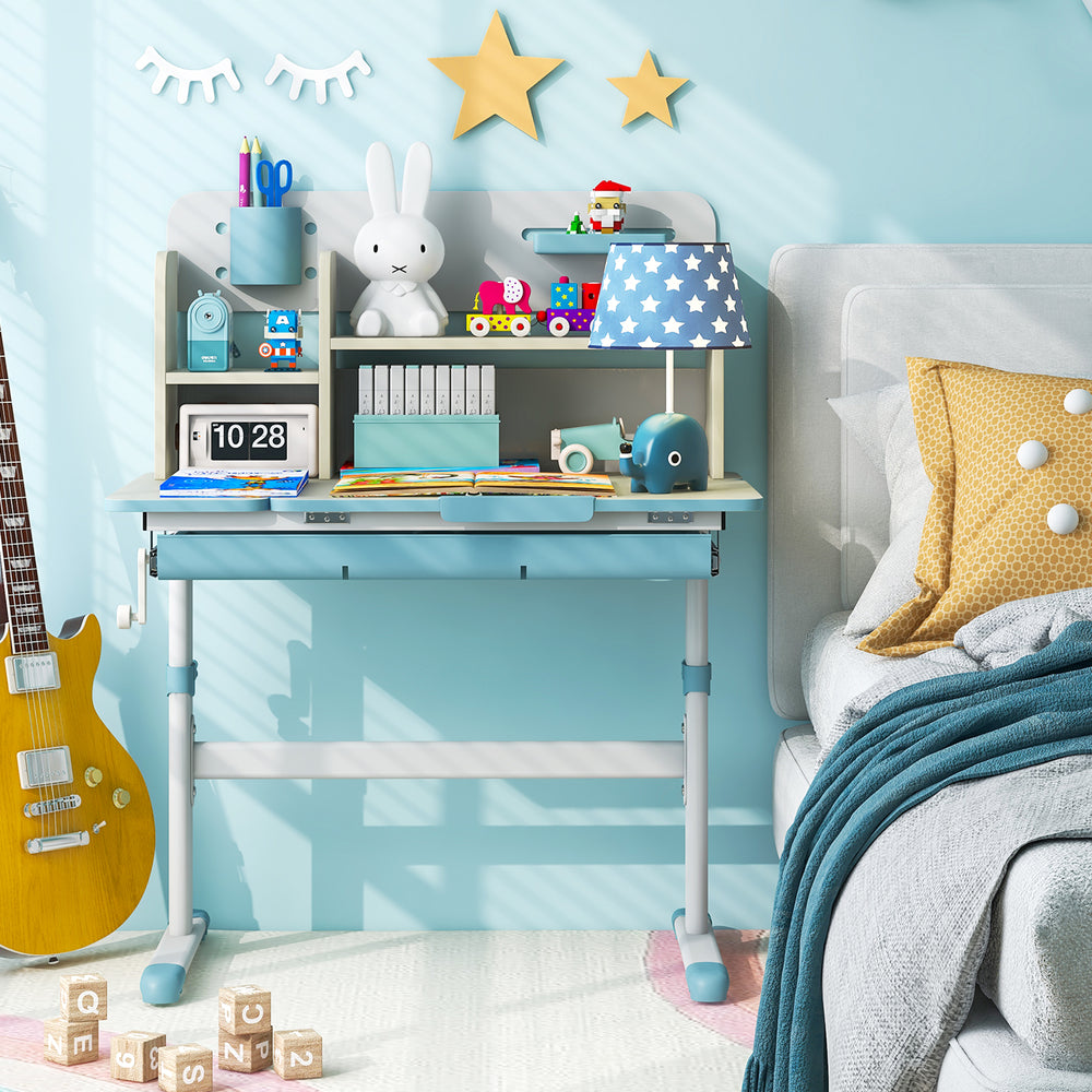 Kids Study Desk Height Adjustable Children Writing Table with Tilt Desktop - TidySpaces