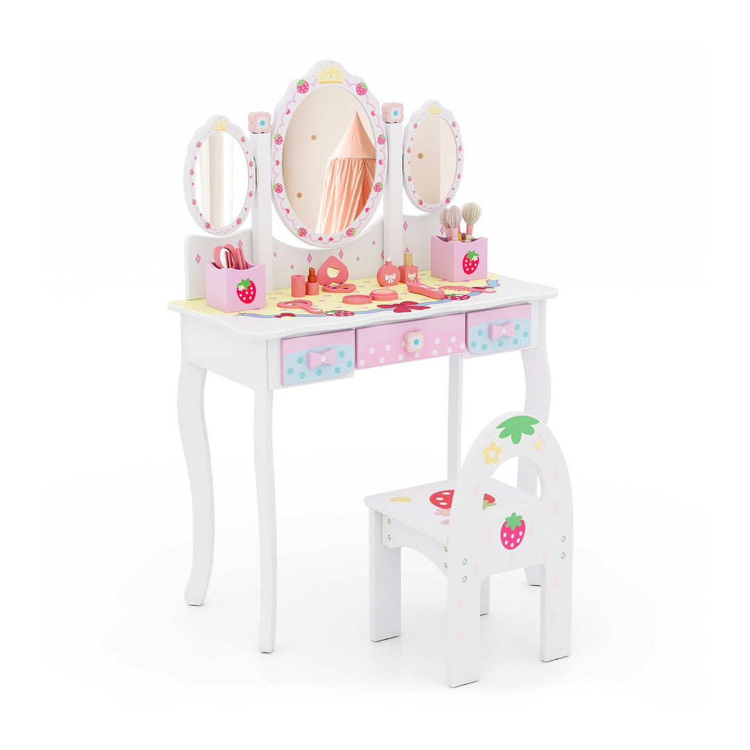 2 in 1 Kids Vanity Table and Chair Set