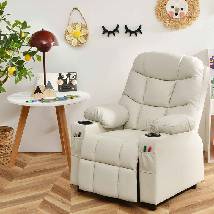 Kids Youth Toddler Upholstered Lounge Recliner Chair with Footrest for Comfortable Seating