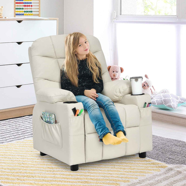 Kids Youth Toddler Upholstered Lounge Recliner Chair with Footrest for Comfortable Seating