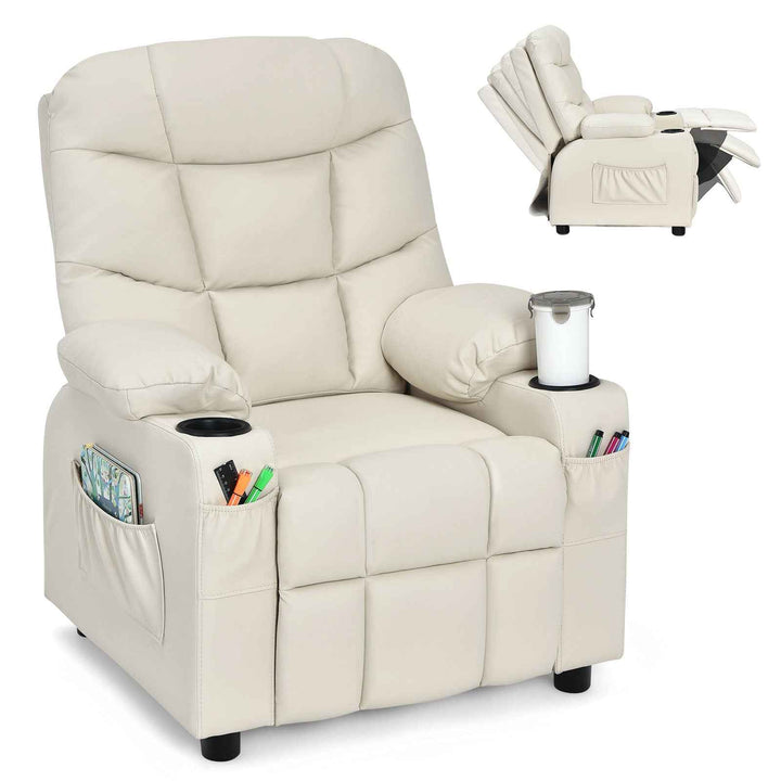 Kids Youth Toddler Upholstered Lounge Recliner Chair with Footrest for Comfortable Seating