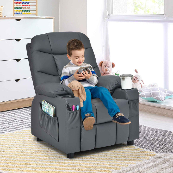 Kids Youth Toddler Upholstered Lounge Recliner Chair with Footrest for Comfortable Seating
