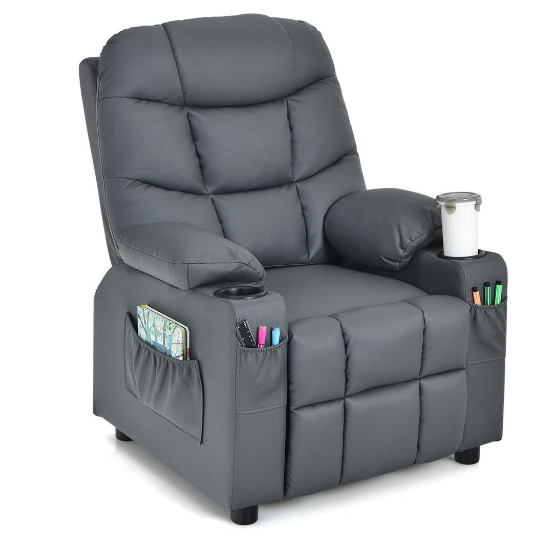 Kids Youth Toddler Upholstered Lounge Recliner Chair with Footrest for Comfortable Seating