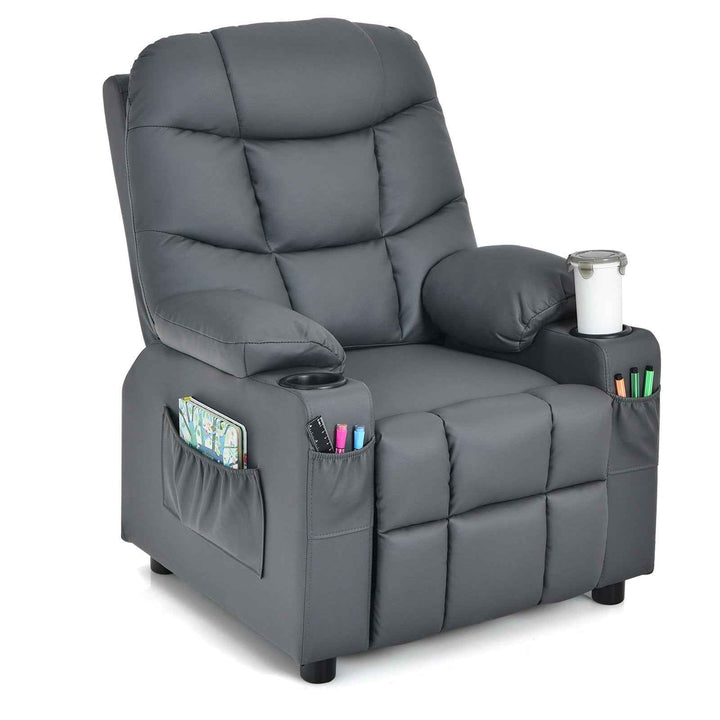 Kids Youth Toddler Upholstered Lounge Recliner Chair with Footrest for Comfortable Seating