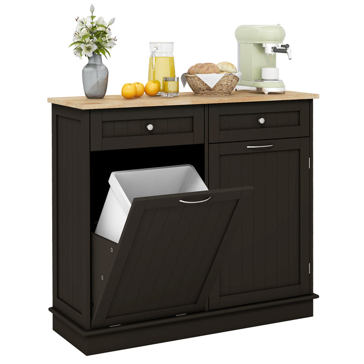 Kitchen Tilt Out Trash Cabinet with 70L Hidden Garbage Holder - TidySpaces