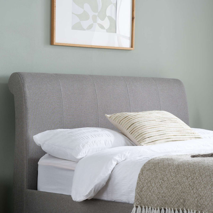Lancaster Sleigh Bed with Sprung Slatted Base for Ultimate Comfort
