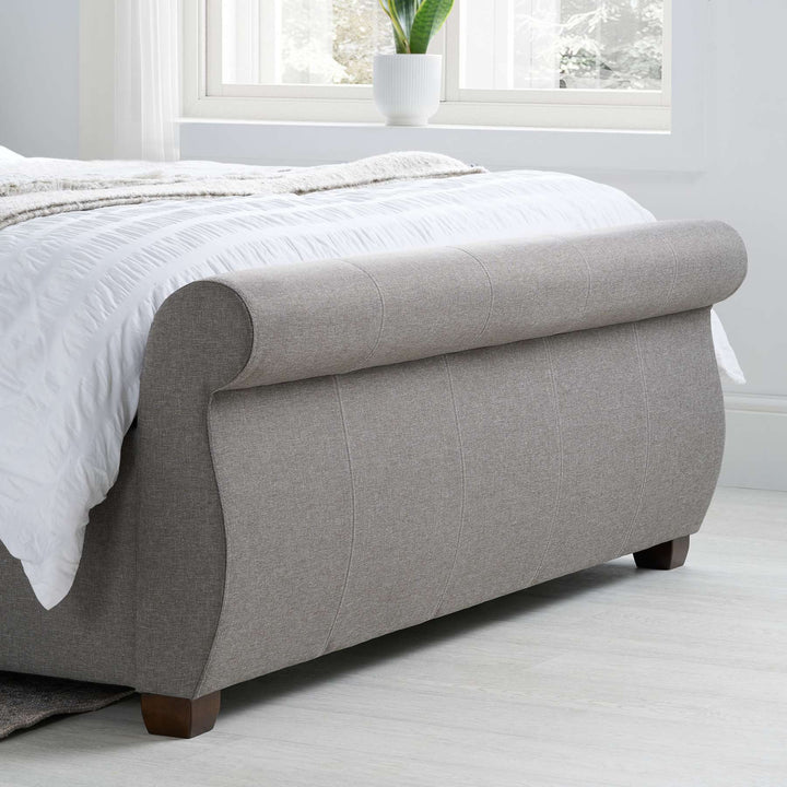 Lancaster Sleigh Bed with Sprung Slatted Base for Ultimate Comfort