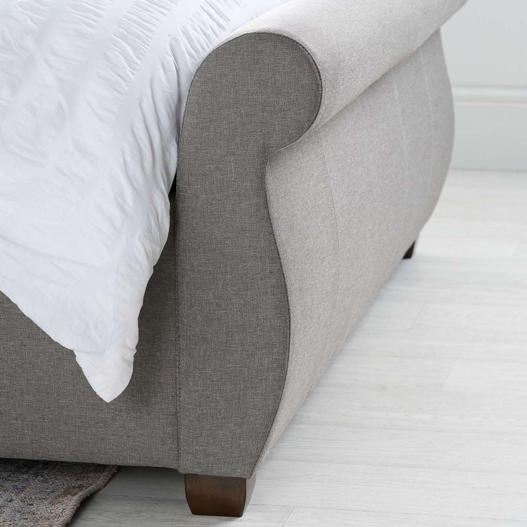 Lancaster Sleigh Bed with Sprung Slatted Base for Ultimate Comfort
