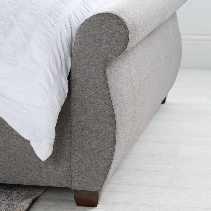 Lancaster Sleigh Bed with Sprung Slatted Base for Ultimate Comfort
