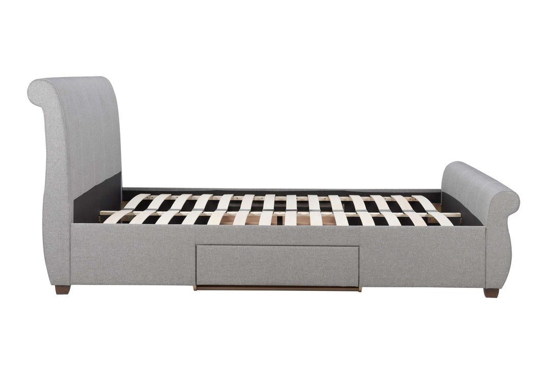 Lancaster Sleigh Bed with Sprung Slatted Base for Ultimate Comfort