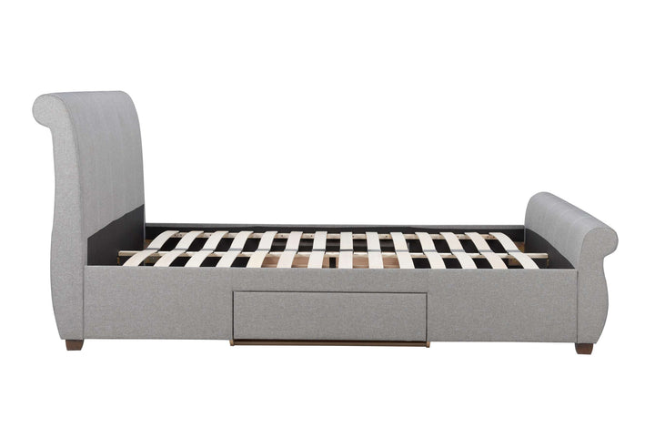 Lancaster Sleigh Bed with Sprung Slatted Base for Ultimate Comfort