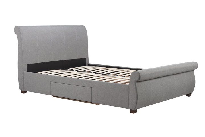 Lancaster Sleigh Bed with Sprung Slatted Base for Ultimate Comfort