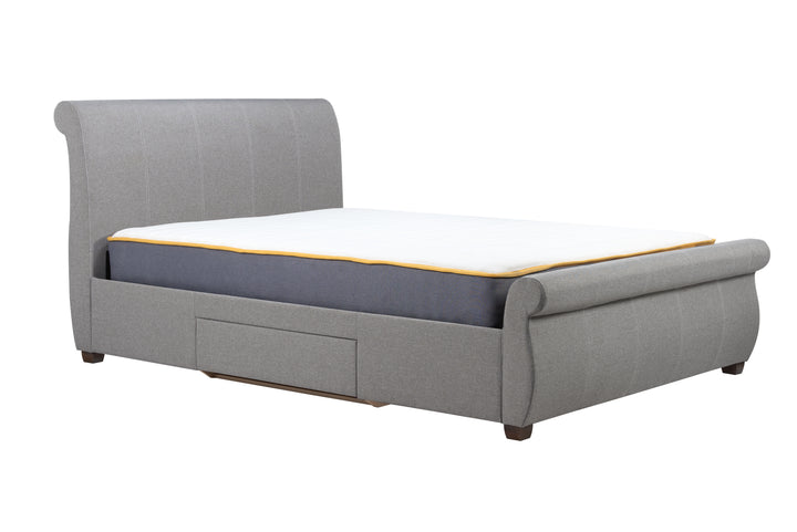 Lancaster Sleigh Bed with Sprung Slatted Base for Ultimate Comfort