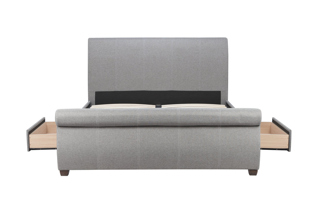 Lancaster Sleigh Bed with Sprung Slatted Base for Ultimate Comfort
