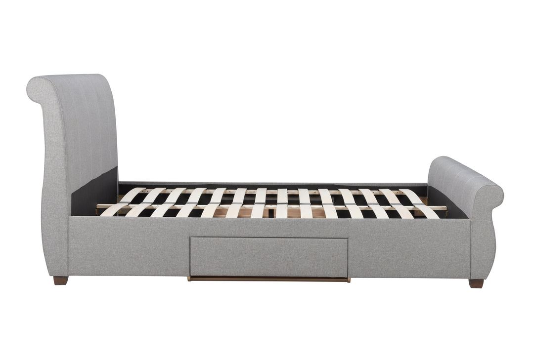 Lancaster Sleigh Bed with Sprung Slatted Base for Ultimate Comfort