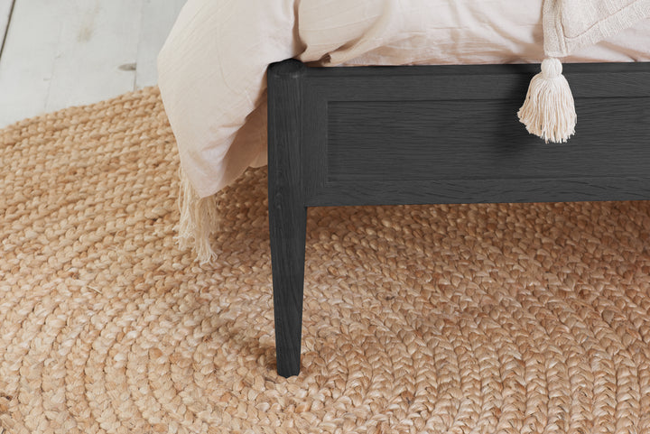 Leonie Rattan Bed with Weathered Oak Frame for Elegant Bedroom Decor