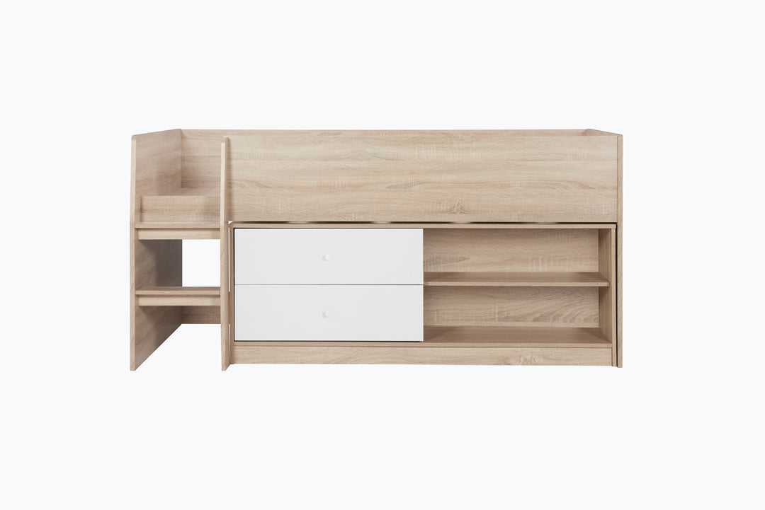 Leyton Cabin Bed with Underbed Storage and Versatile Shelving Options for Kids