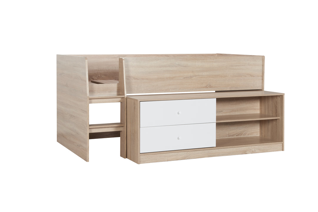 Leyton Cabin Bed with Underbed Storage and Versatile Shelving Options for Kids