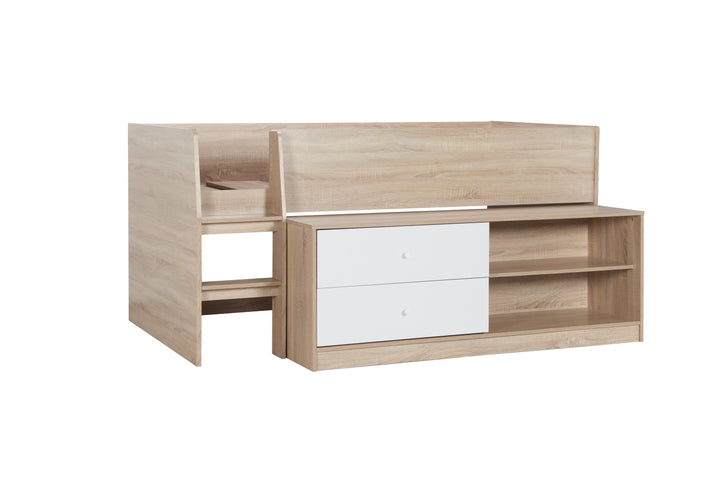 Leyton Cabin Bed with Underbed Storage and Versatile Shelving Options for Kids