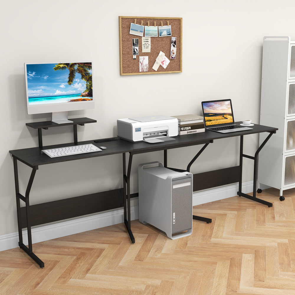 L Shaped Desk Corner Computer Desk with Movable Monitor Stand - TidySpaces
