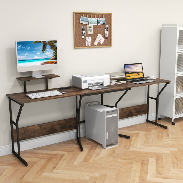 L Shaped Desk Corner Computer Desk with Movable Monitor Stand - TidySpaces