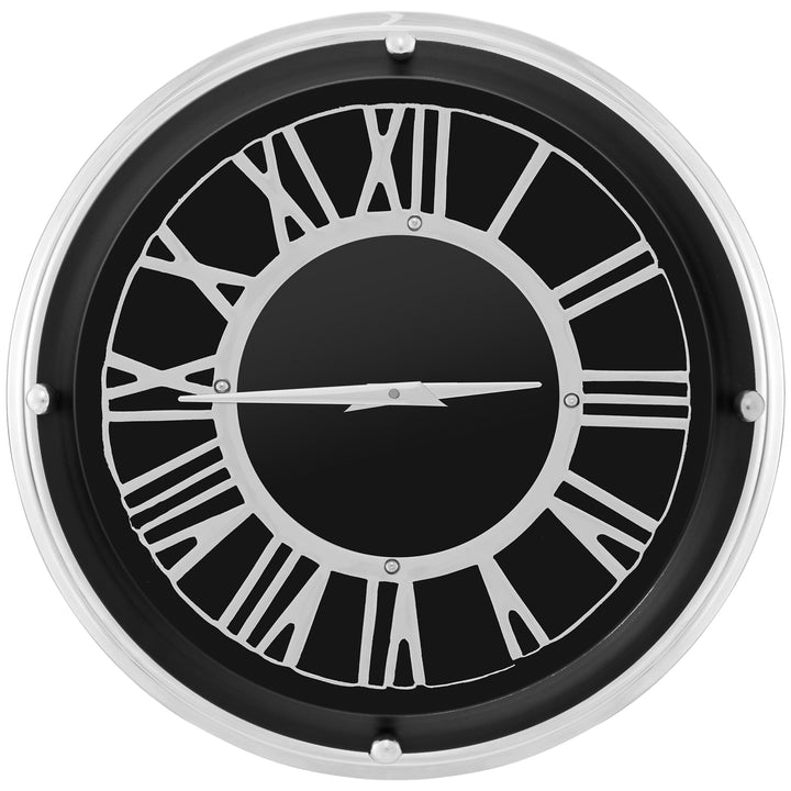 14/17.5 Inch Silent Wall Clock with Silver Frame