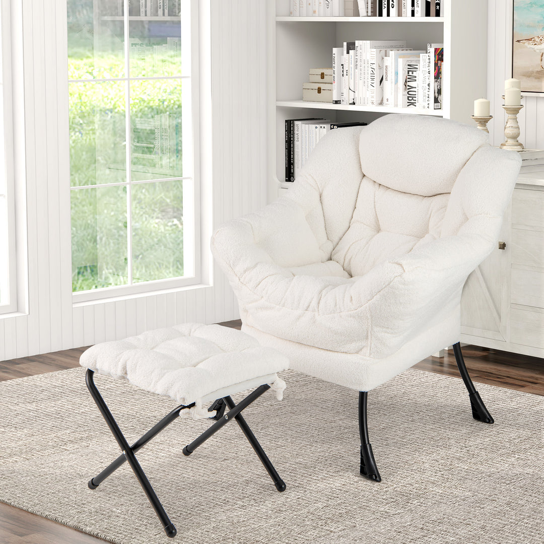 Lazy Chair with Ottoman and Folding Footrest for Living Room - TidySpaces