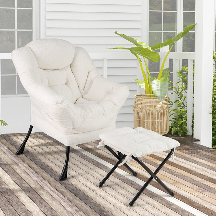 Lazy Chair with Ottoman and Folding Footrest for Living Room - TidySpaces