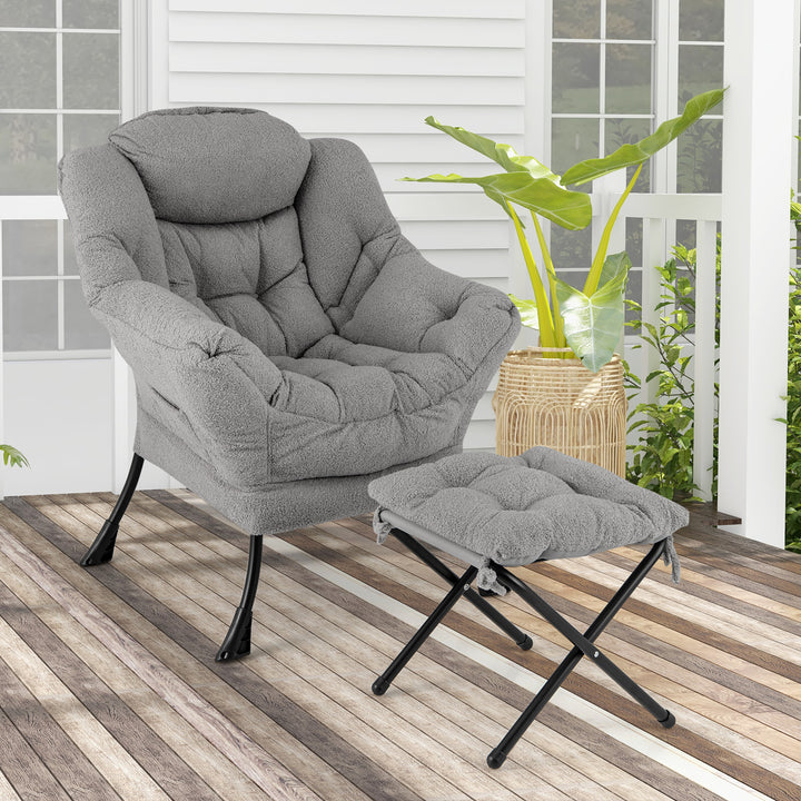 Lazy Chair with Ottoman and Folding Footrest for Living Room - TidySpaces