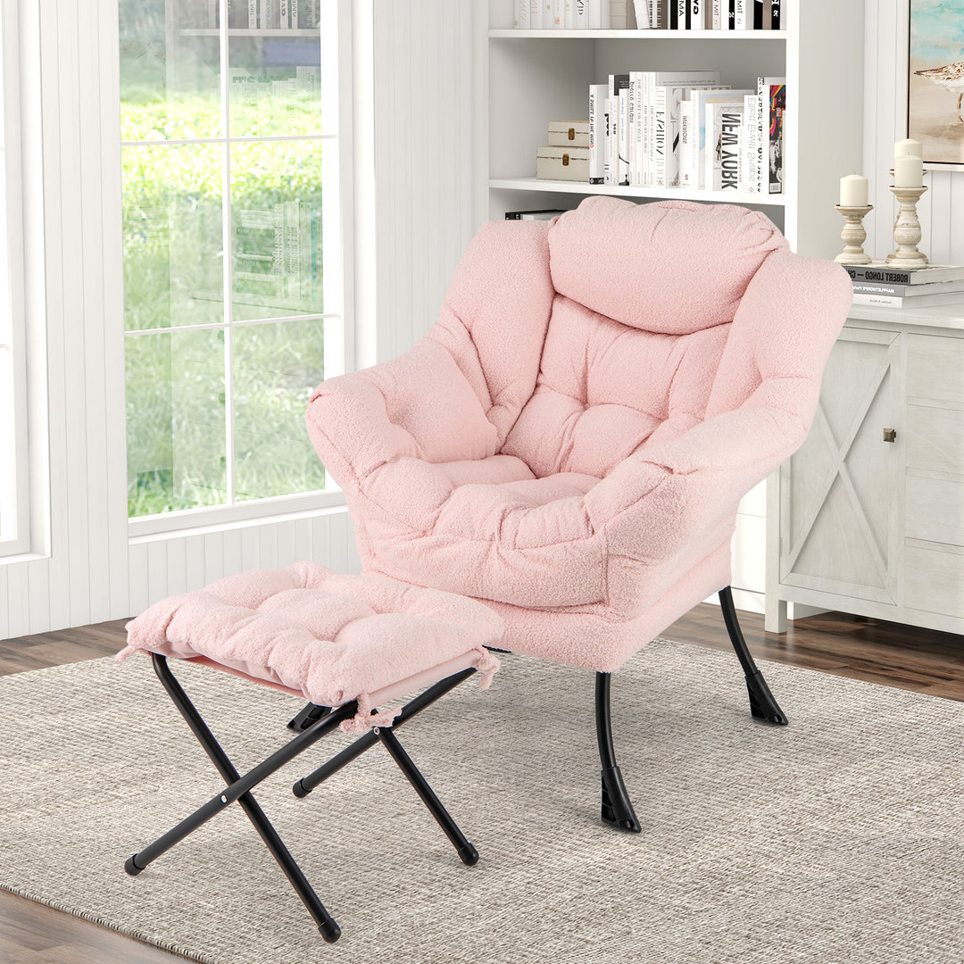 Lazy Chair with Ottoman and Folding Footrest for Living Room - TidySpaces