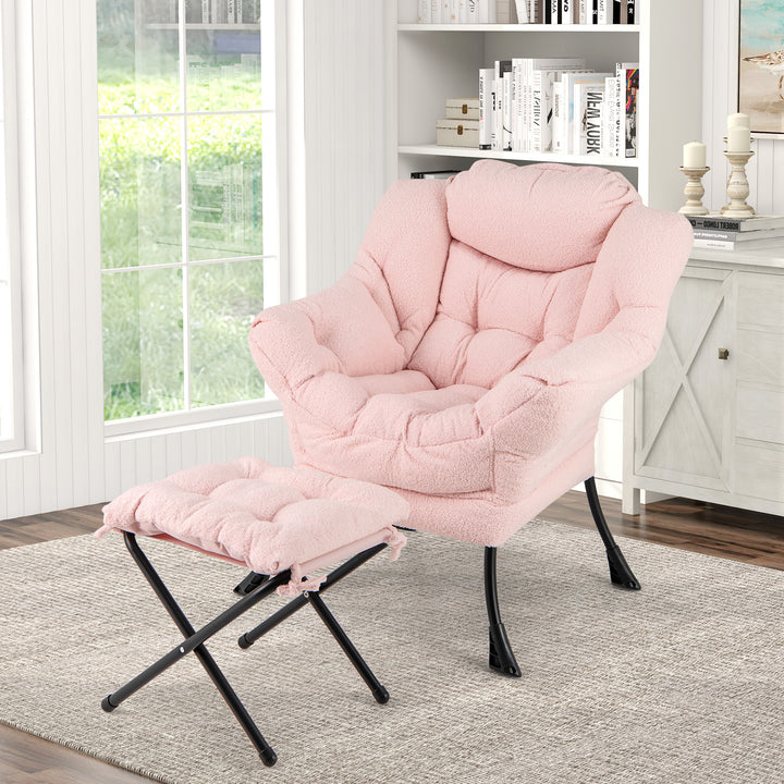 Lazy Chair with Ottoman and Folding Footrest for Living Room - TidySpaces