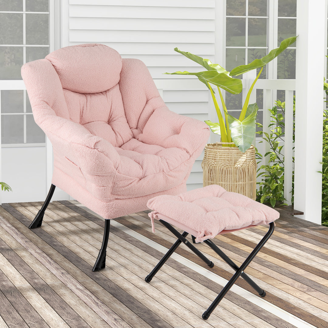 Lazy Chair with Ottoman and Folding Footrest for Living Room - TidySpaces
