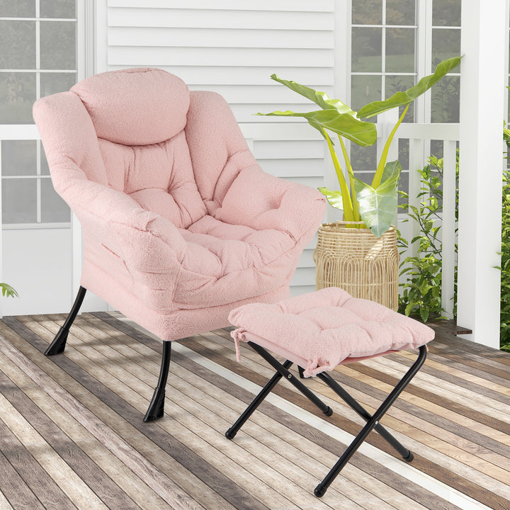 Lazy Chair with Ottoman and Folding Footrest for Living Room - TidySpaces