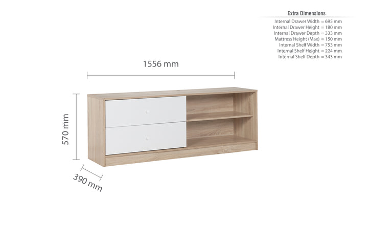 Leyton Cabin Bed with Underbed Storage and Versatile Shelving Options for Kids