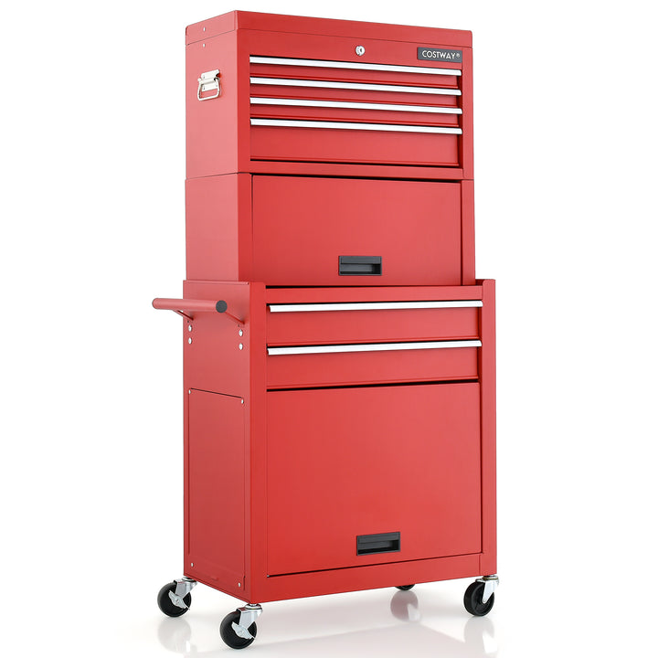 Lockable Tool Storage Cabinet with Handle, Drawers, Wheels and EVA Liner