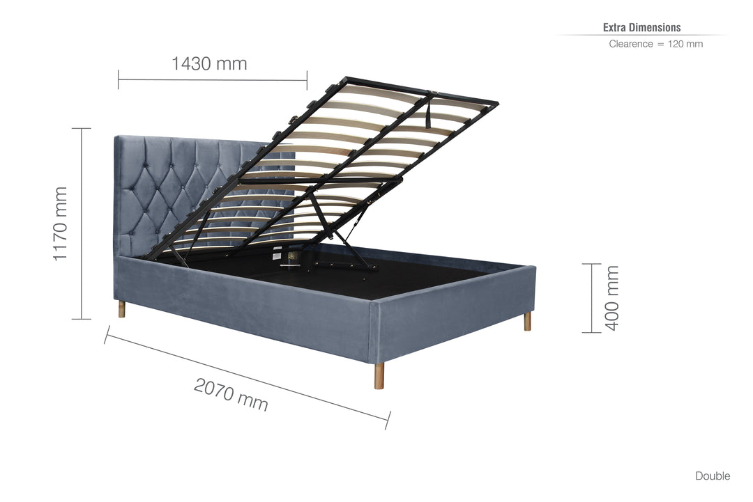 Loxley Ottoman Bed with Stylish Upholstery and Extra Storage Options